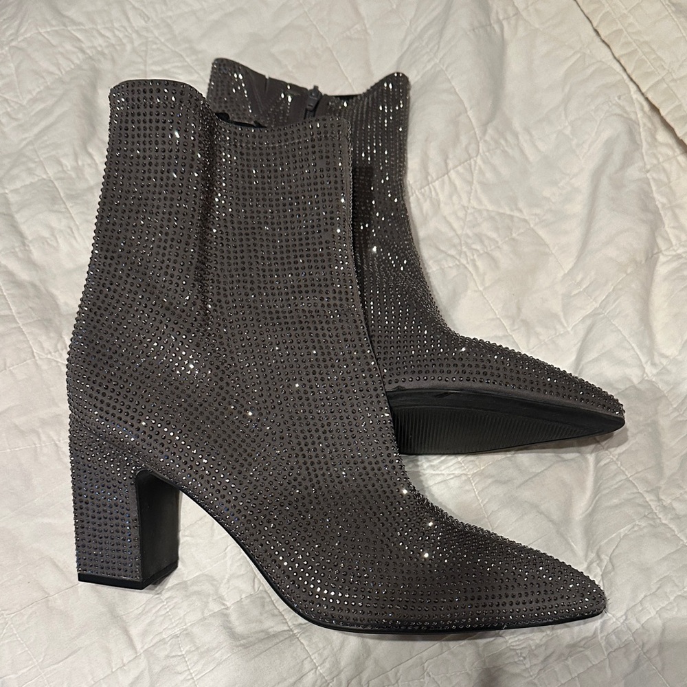 Elegant Rhinestone Ankle Boots